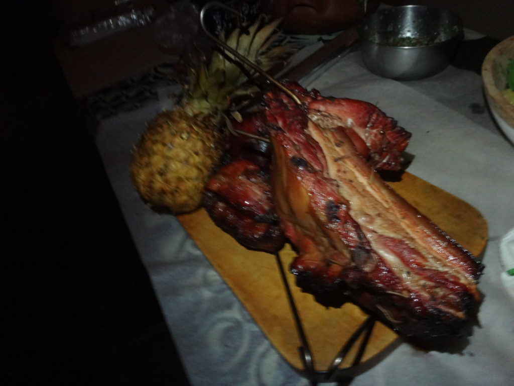 Panceta de cerdo en asado a la parrilla